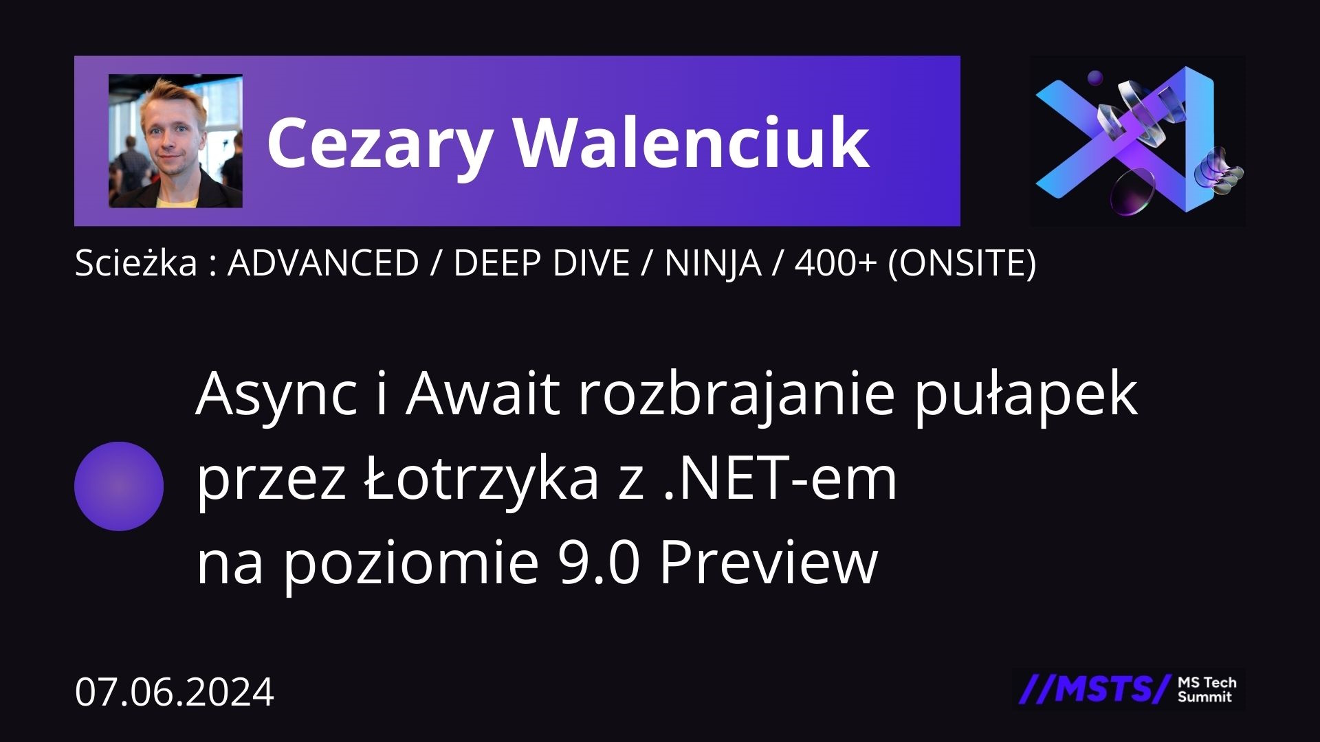 Async i Await rozbrajanie pułapek przez Łotrzyka z .NET-em na poziomie 9.0 Preview 4 obrazek reklamujący wydarzenie